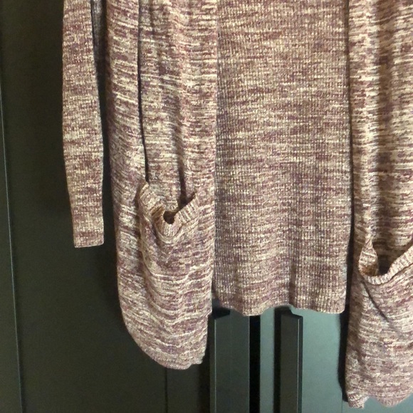 LOFT slouchy open front cardigan with pockets size small purple space dye color - Picture 7 of 16